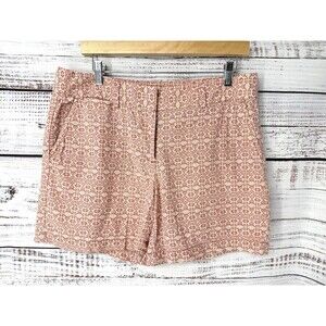 Ann Taylor LOFT Sz 8 Pink LINEN BLEND Bermuda‎ Shorts Summer Beach Tropical Swim